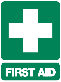 FASTAID SIGN ''FIRST AID'' WITH CROSS 600 X 450MM POLYPROPYLENE